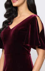 Fashion Mermaid V Neck Short Sleeve Floor-Length Mother of the Bride Dress