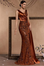 Fashion Mermaid V Neck Sleeveless Appliques Floor-Length Prom Dress