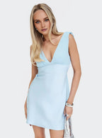 Fashion Sheath/Column V Neck Sleeveless Draped Back Short-Mini Homecoming Dress