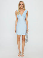 Fashion Sheath/Column V Neck Sleeveless Draped Back Short-Mini Homecoming Dress