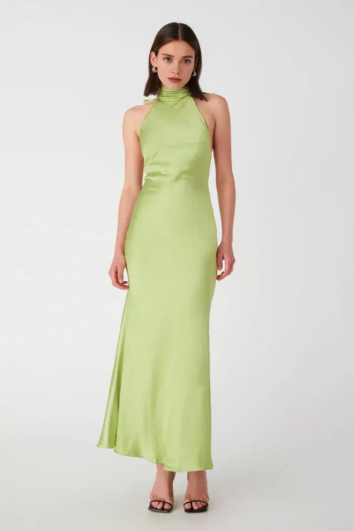 Fashion Sheath High Neck Sleeveless Floor-Length Prom Dress