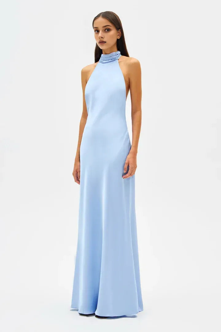 Fashion Sheath High Neck Sleeveless Floor-Length Prom Dress