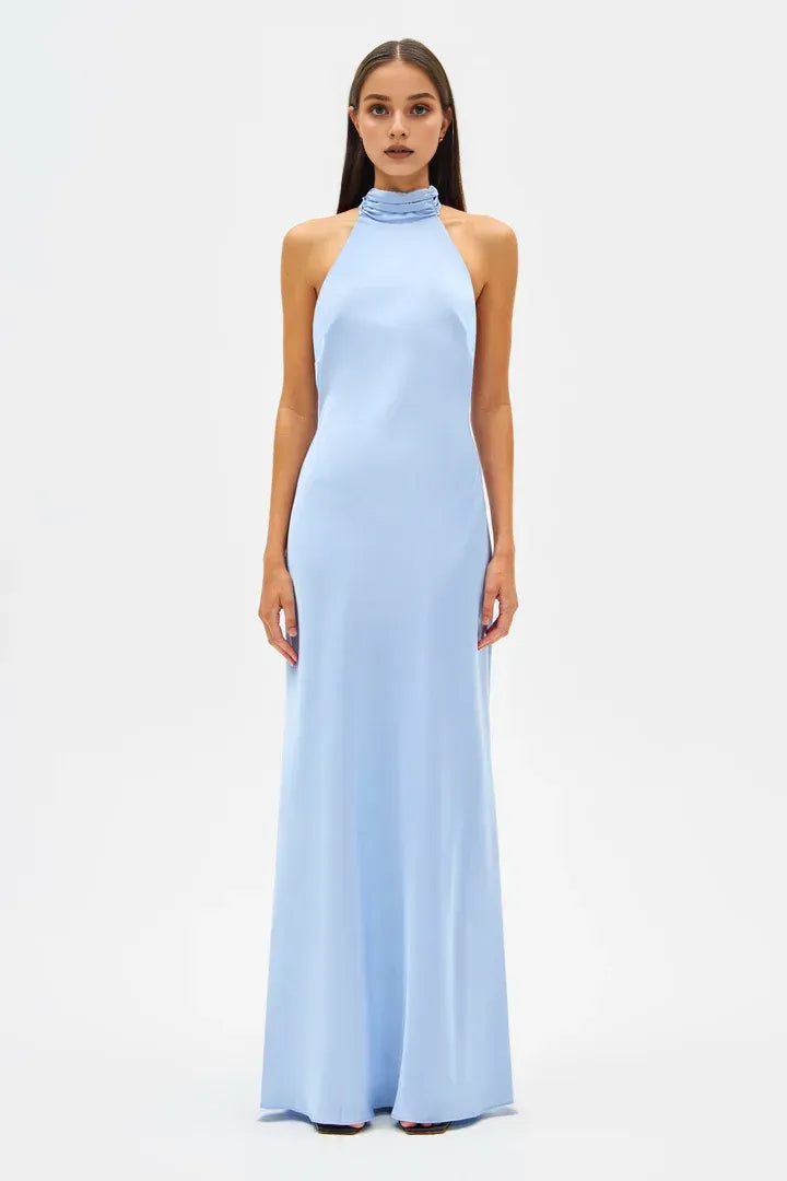 Fashion Sheath High Neck Sleeveless Floor-Length Prom Dress