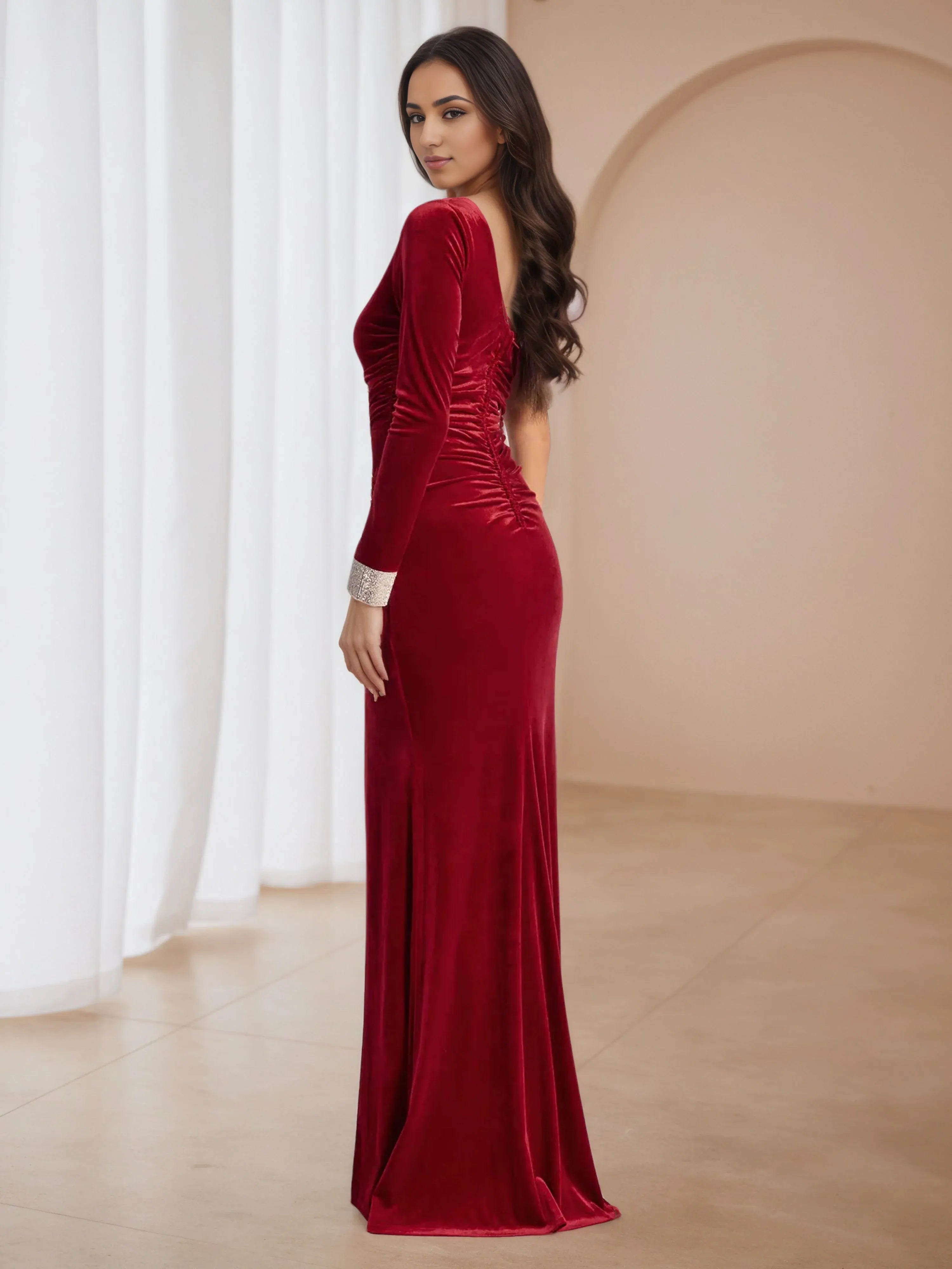 Fashion Sheath One Shoulder Sleeveless Open Back Sweep/Brush Train Prom Dress