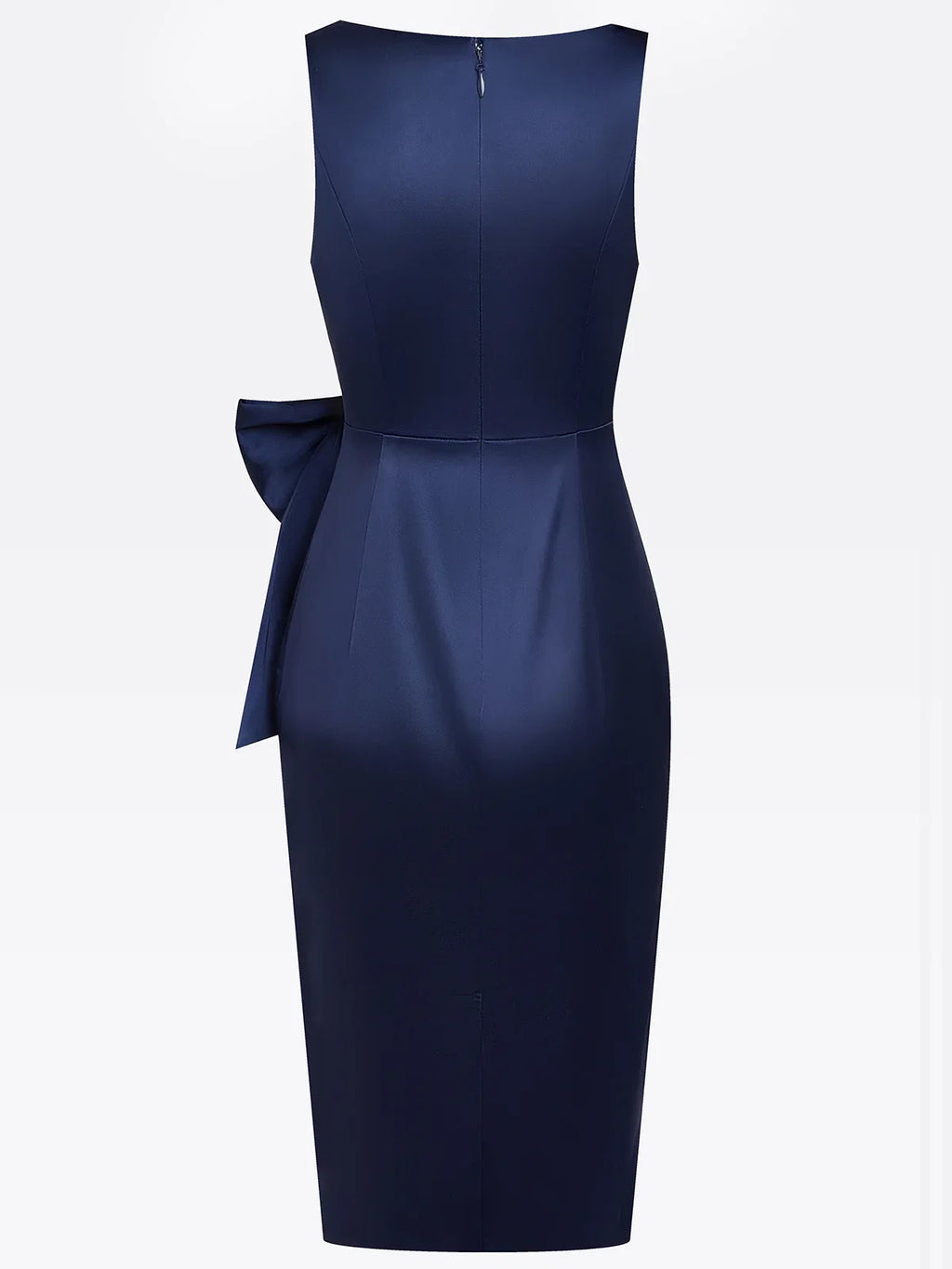 Fashion Sheath Square Neck Sleeveless Zipper Up Tea-Length Prom Dress
