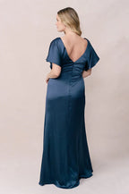 Fashion Sheath V Neck Short Sleeve Floor-Length Prom Dress