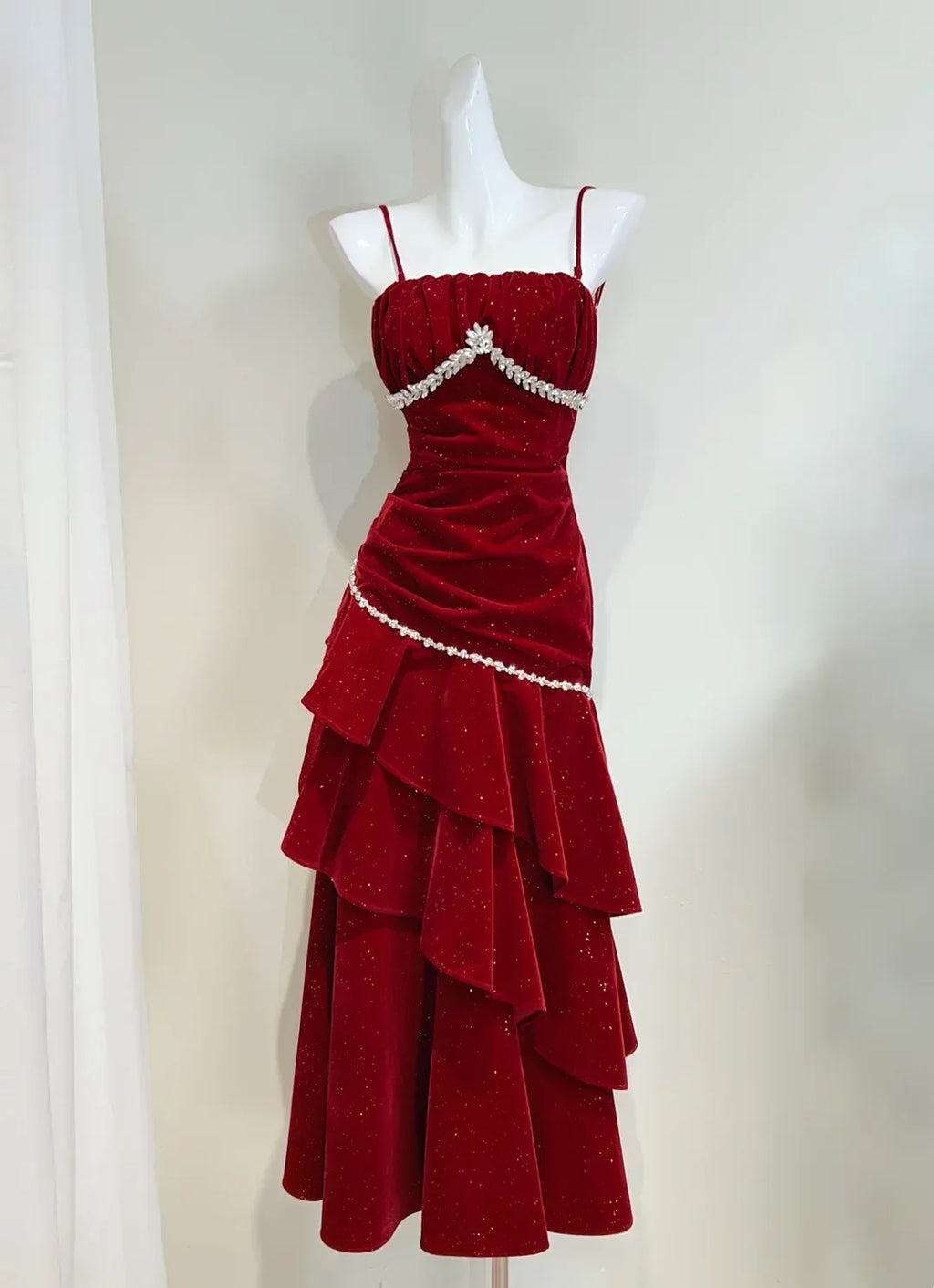 Fashion Strapless Sleeveless Sheath Crystal Floor-Length Prom Dress