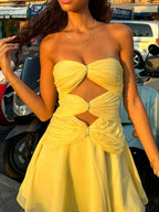 A-Line/Princess Sweetheart Sleeveless Zipper Up Short-Mini Homecoming Dress