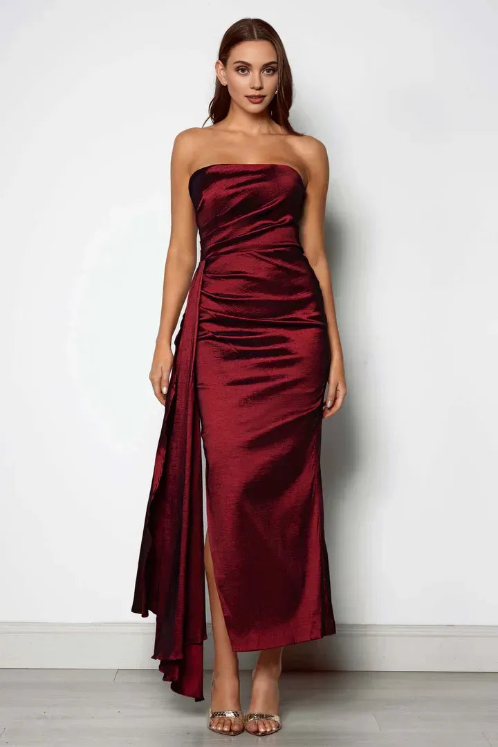 Bodycon Strapless Sleeveless Floor-Length Prom Dress