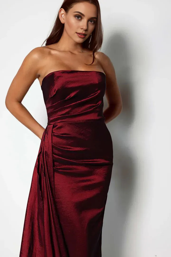 Bodycon Strapless Sleeveless Floor-Length Prom Dress
