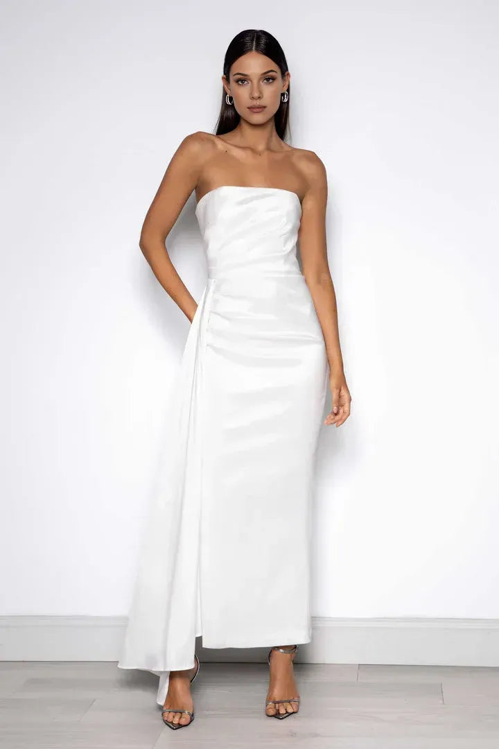 Bodycon Strapless Sleeveless Floor-Length Wedding Dress
