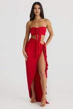 Fitted Strapless Sleeveless Backless Floor-Length Prom Dress