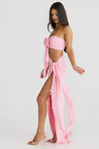Fitted Strapless Sleeveless Backless Floor-Length Prom Dress