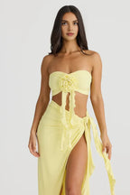Fitted Strapless Sleeveless Backless Floor-Length Prom Dress