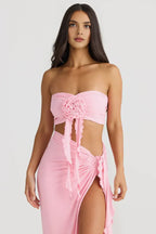 Fitted Strapless Sleeveless Backless Floor-Length Prom Dress