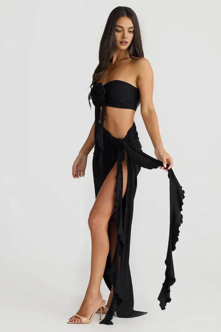 Fitted Strapless Sleeveless Backless Floor-Length Prom Dress