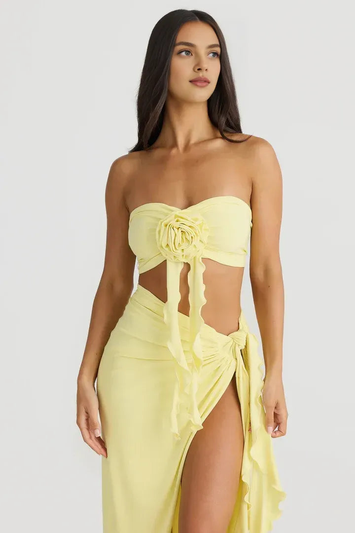 Fitted Strapless Sleeveless Backless Floor-Length Prom Dress