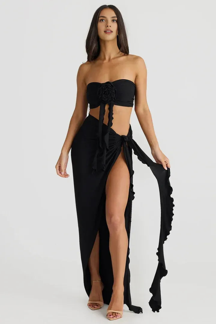 Fitted Strapless Sleeveless Backless Floor-Length Prom Dress