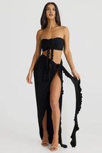 Fitted Strapless Sleeveless Backless Floor-Length Prom Dress