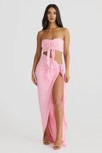 Fitted Strapless Sleeveless Backless Floor-Length Prom Dress