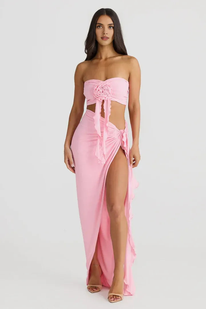Fitted Strapless Sleeveless Backless Floor-Length Prom Dress
