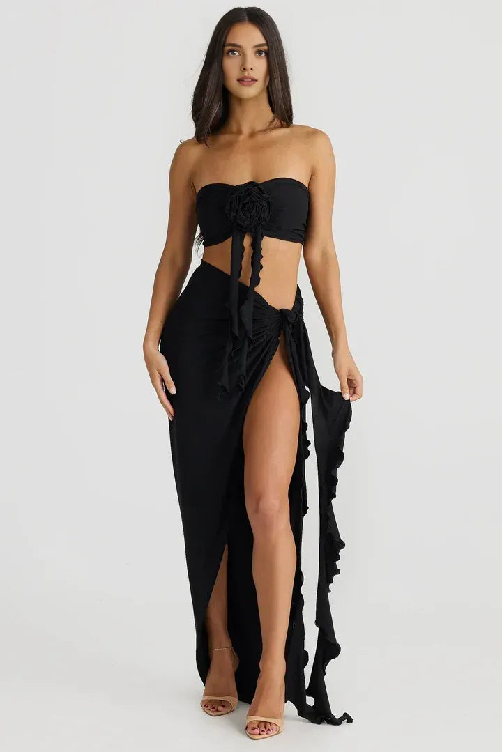 Fitted Strapless Sleeveless Backless Floor-Length Prom Dress
