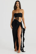 Fitted Strapless Sleeveless Backless Floor-Length Prom Dress