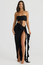Fitted Strapless Sleeveless Backless Floor-Length Prom Dress