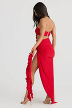Fitted Strapless Sleeveless Backless Floor-Length Prom Dress