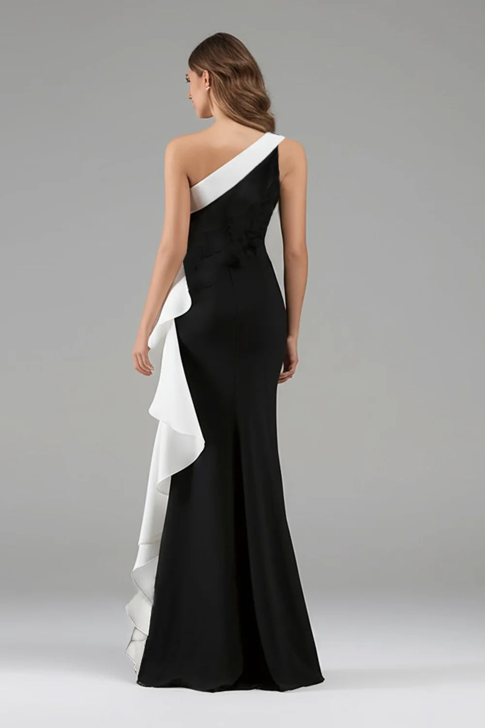 Mermaid/Trumpet One Shoulder Sleeveless 3D Flowers Floor-Length Prom Dress