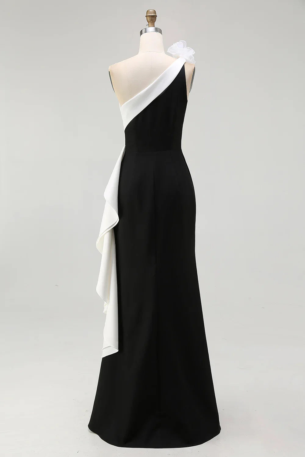 Mermaid/Trumpet One Shoulder Sleeveless 3D Flowers Floor-Length Prom Dress