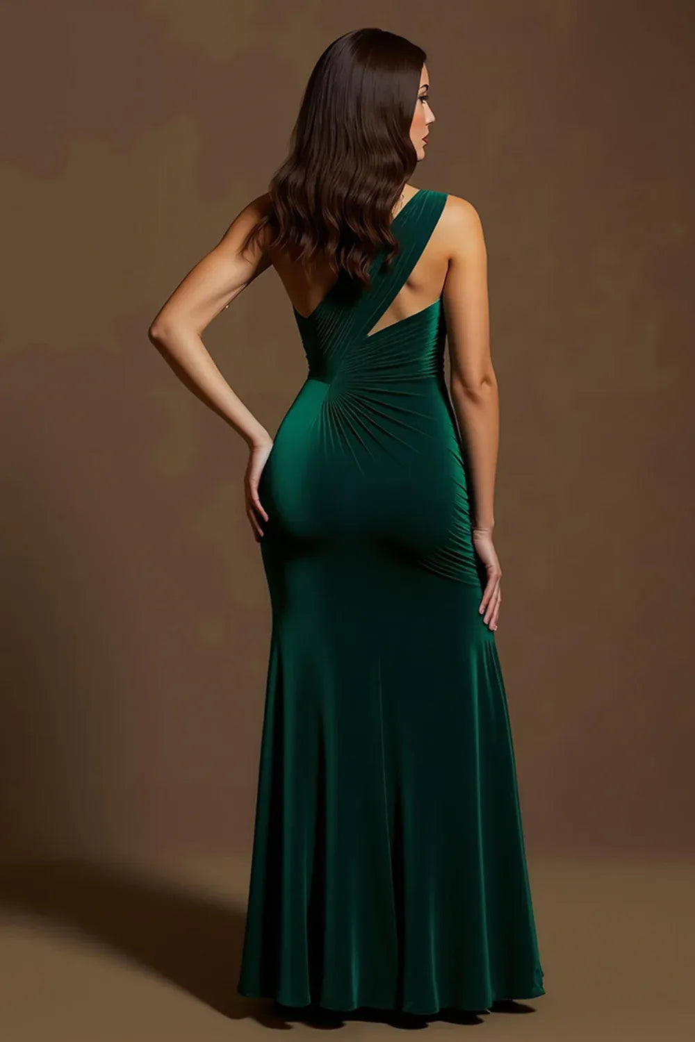 Mermaid/Trumpet One Shoulder Sleeveless Floor-Length Evening Dress
