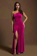 Mermaid/Trumpet One Shoulder Sleeveless Floor-Length Evening Dress
