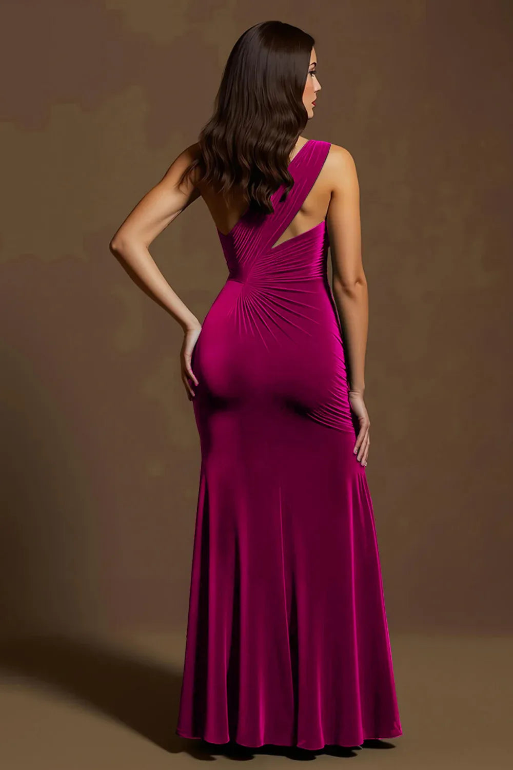 Mermaid/Trumpet One Shoulder Sleeveless Floor-Length Evening Dress