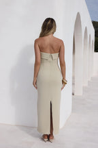 Sheath/Column Strapless Neck Sleeveless Zipper Up Ankle-Length Cocktail Dress