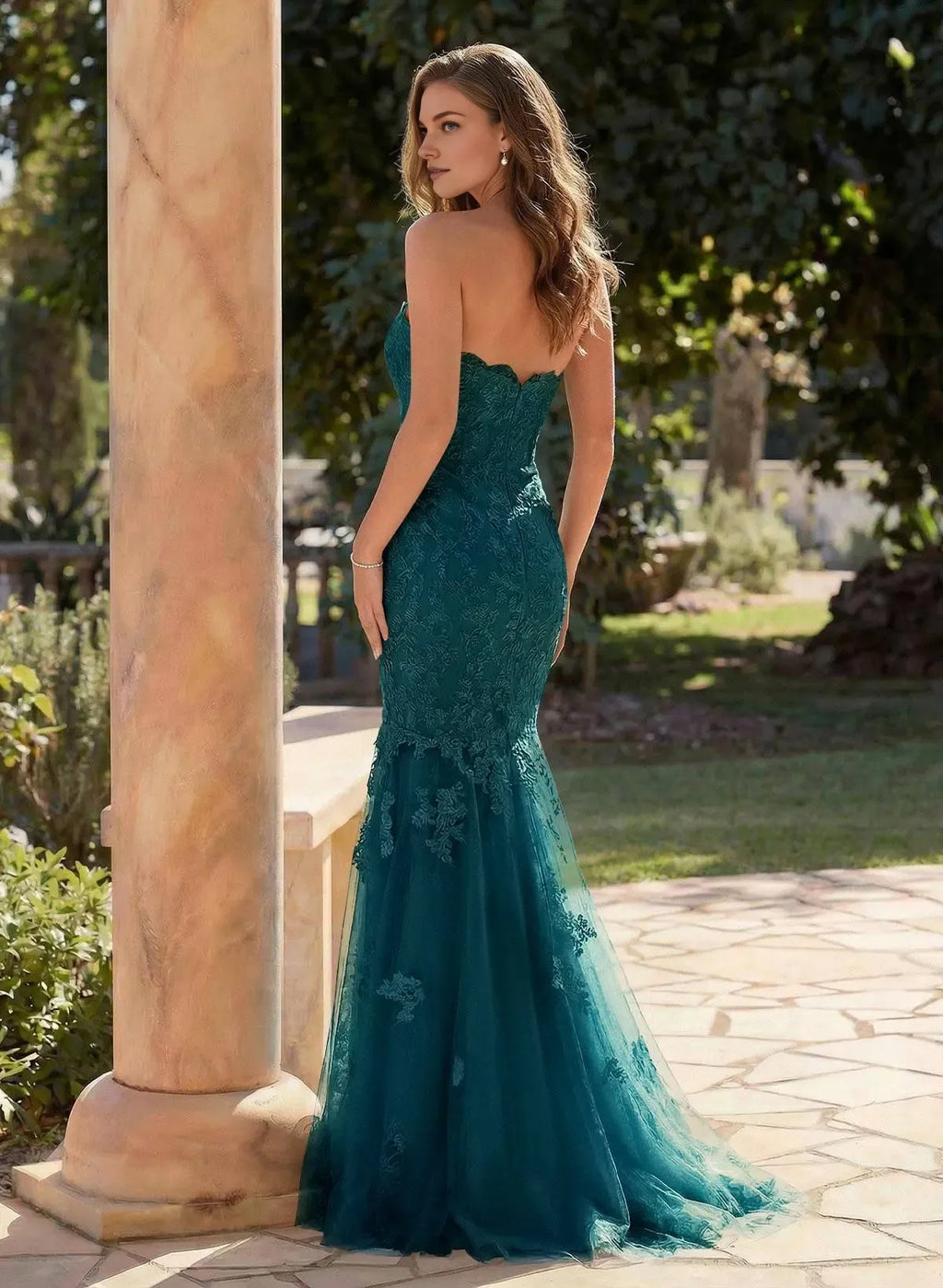 Flattering Mermaid Sweetheart Sleeveless Pleated Floor-Length Prom Dress