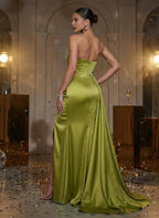 Flattering Sheath/Column Off-The-Shoulder Sleeveless Split Floor-Length Prom Dress