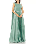 Flowing A Line Boat Neck Cape Sleeve Tie Back Floor Length For Women Prom Dress