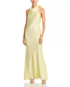 Flowing Sheath Halter Neck Sleeveless Bow Back Floor Length For Sale Prom Dress