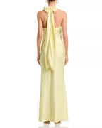 Flowing Sheath Halter Neck Sleeveless Bow Back Floor Length For Sale Prom Dress