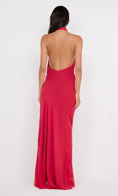Robe de bal bustier dénudant les épaules, fourreau fluide, dos nu plongeant, longueur asymétrique, vente flash
