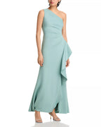 Flowing Sheath One Shoulder Sleeveless Ruffle Back High Low For Adults Prom Dress