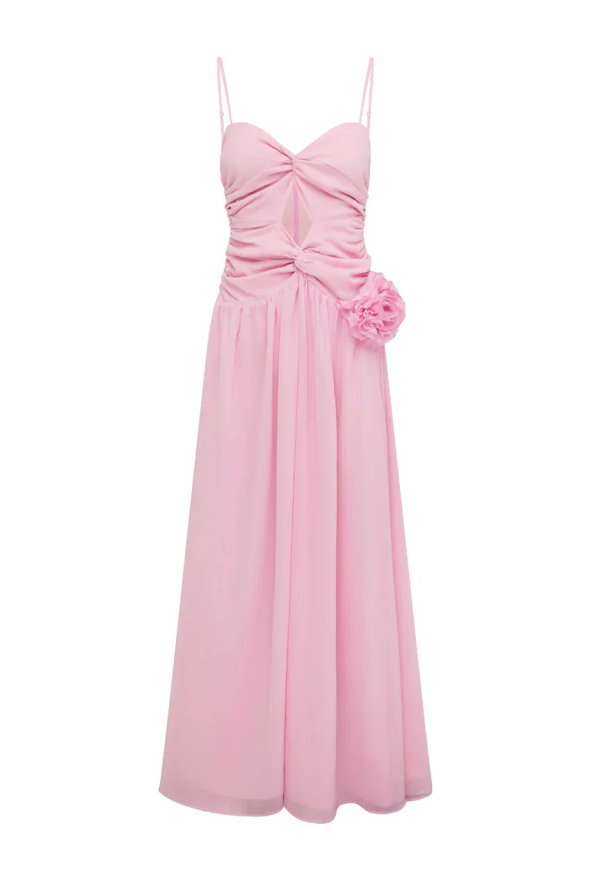 Flowy A-Line Sweetheart Neck Sleeveless Pleated Split Floor-Length Prom Dress