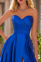 Flowy A-Line Sweetheart Sleeveless Sweep/Brush Train Prom Dress