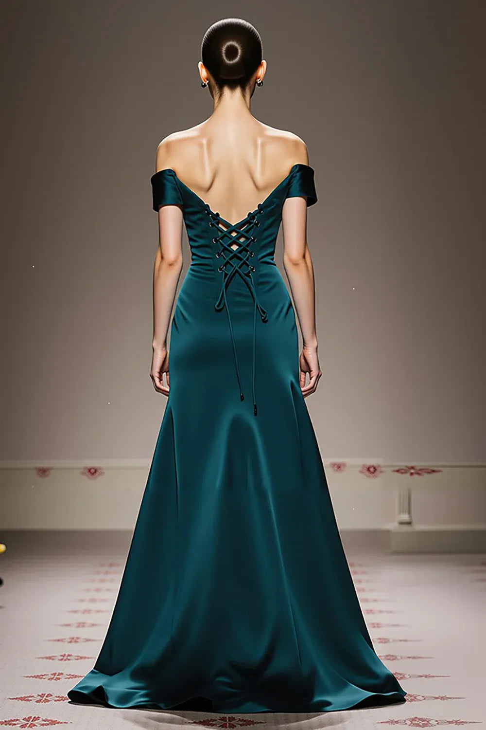 Flowy Sheath/Column Off the Shoulder Sleeveless Sweep/Brush Train Prom Dress