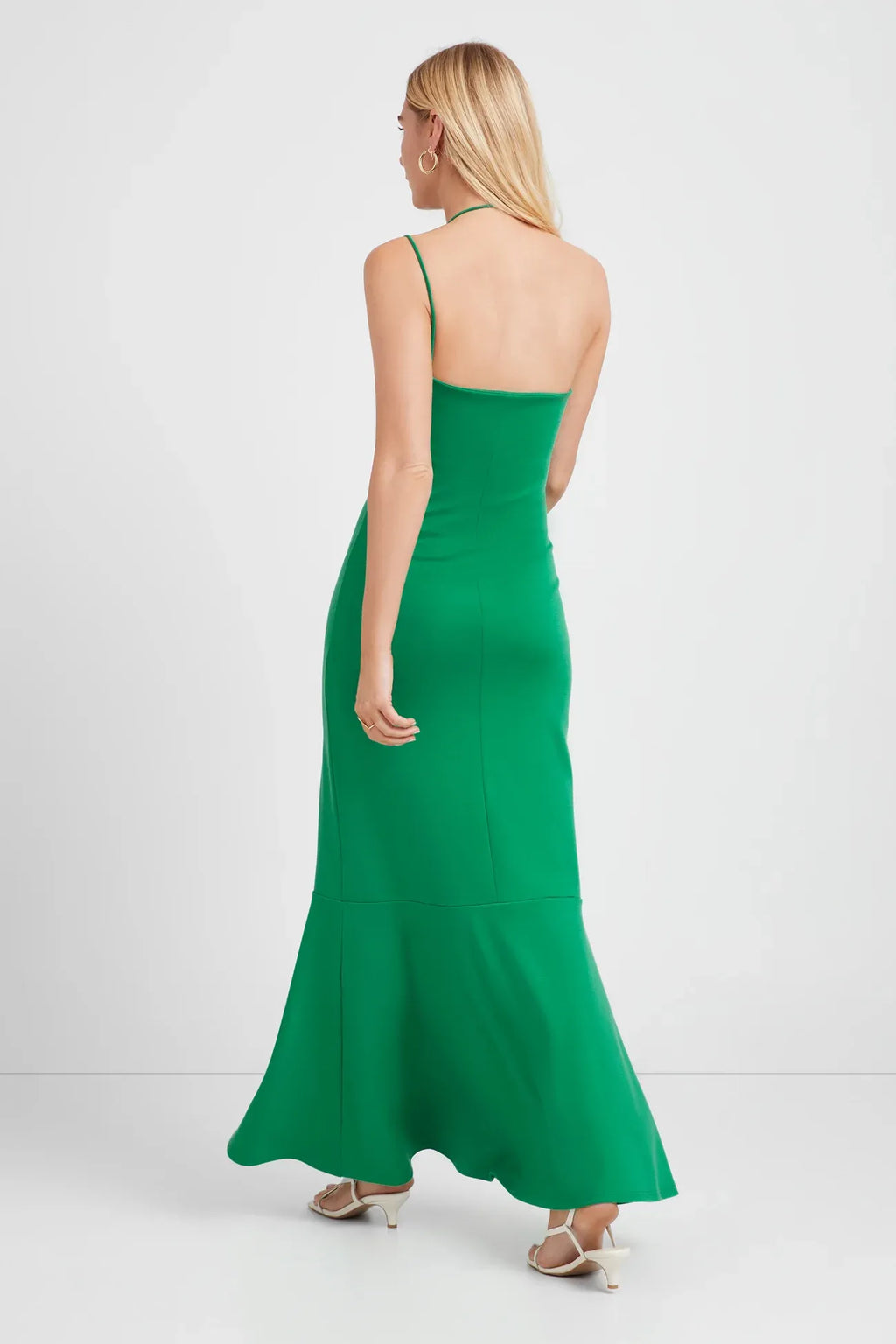 Fluid Mermaid Halter Neck Sleeveless Open Back Floor Length For Adults Prom Dress ﻿