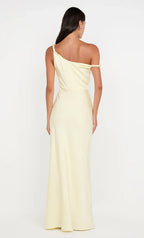 Fluid Sheath One Shoulder Sleeveless Asymmetrical Back Floor Length Female Prom Dress