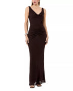 Fluid Trumpet Cowl Neck Sleeveless Square Back Floor Length For Women Prom Dress