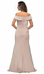 Foldover Sleeveless Trumpet Elegant Off the shoulder Floor length Long Prom Dress For Sale For Women