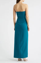 Formal Sheath Strapless Sleeveless Zipper Back Floor Length Evening Dress